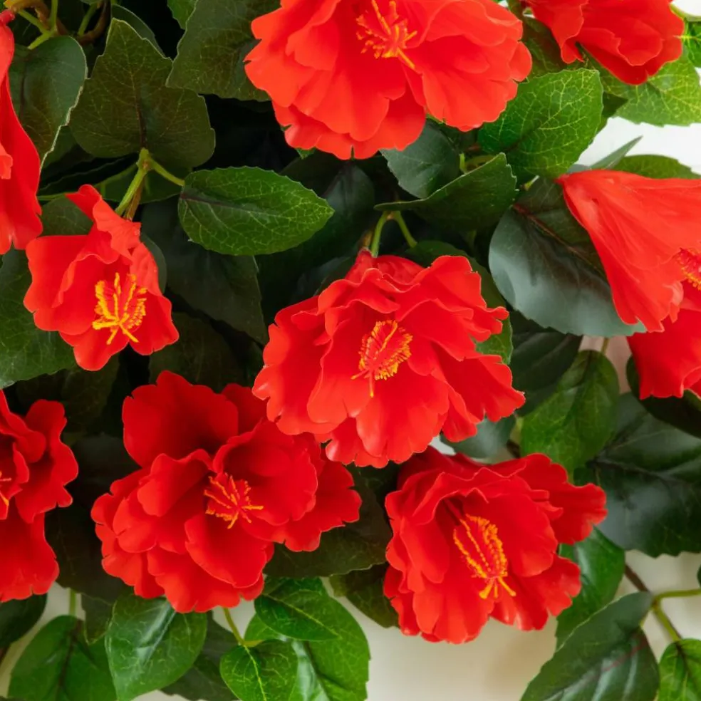 24" UV Resistant Artificial Hibiscus Hanging Plants, 2ct.