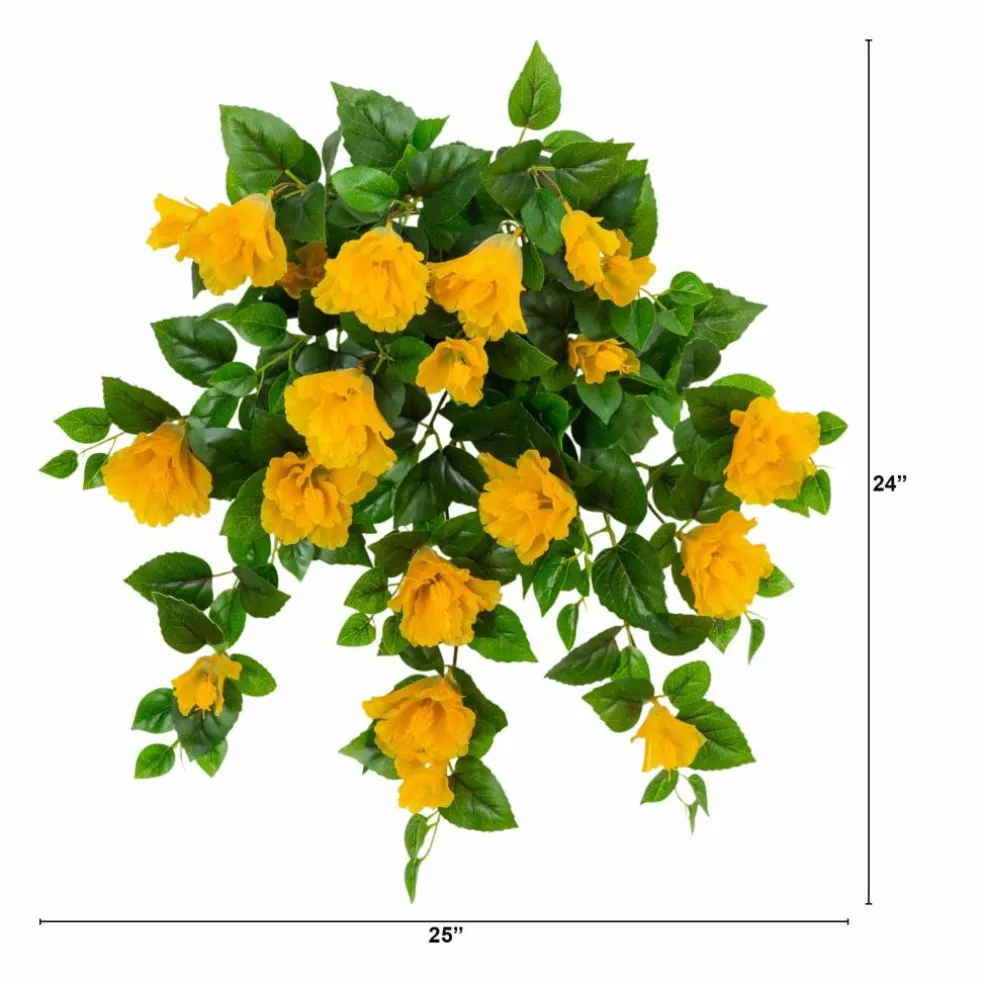 24" UV Resistant Artificial Hibiscus Hanging Plants, 2ct.
