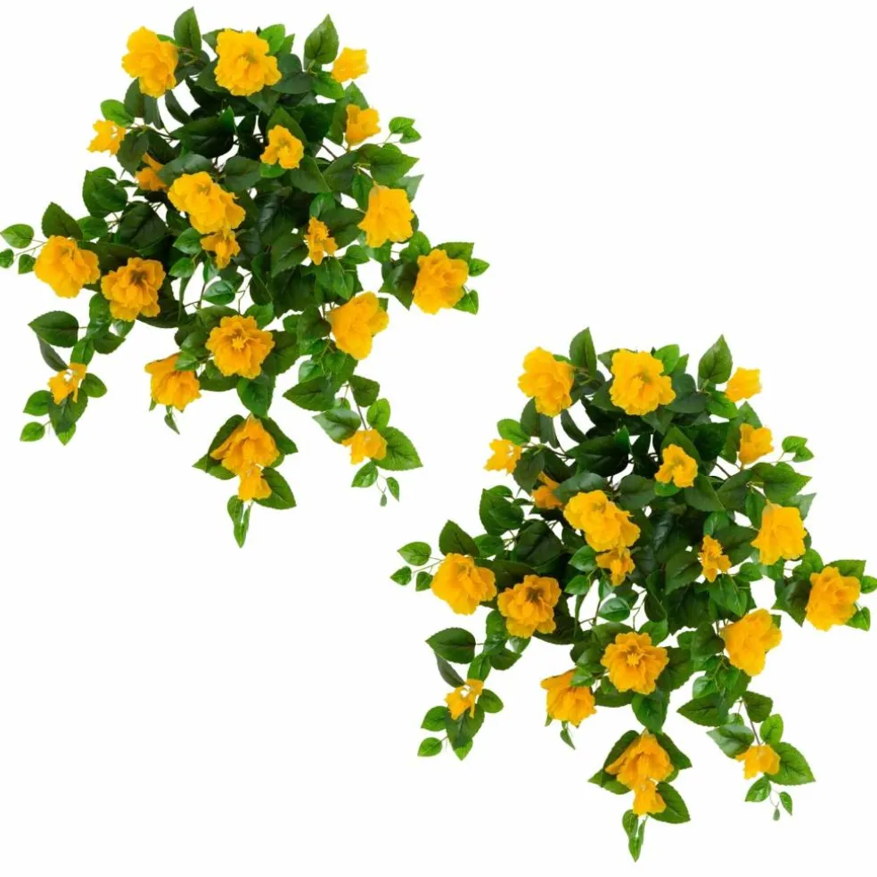 24" UV Resistant Artificial Hibiscus Hanging Plants, 2ct.