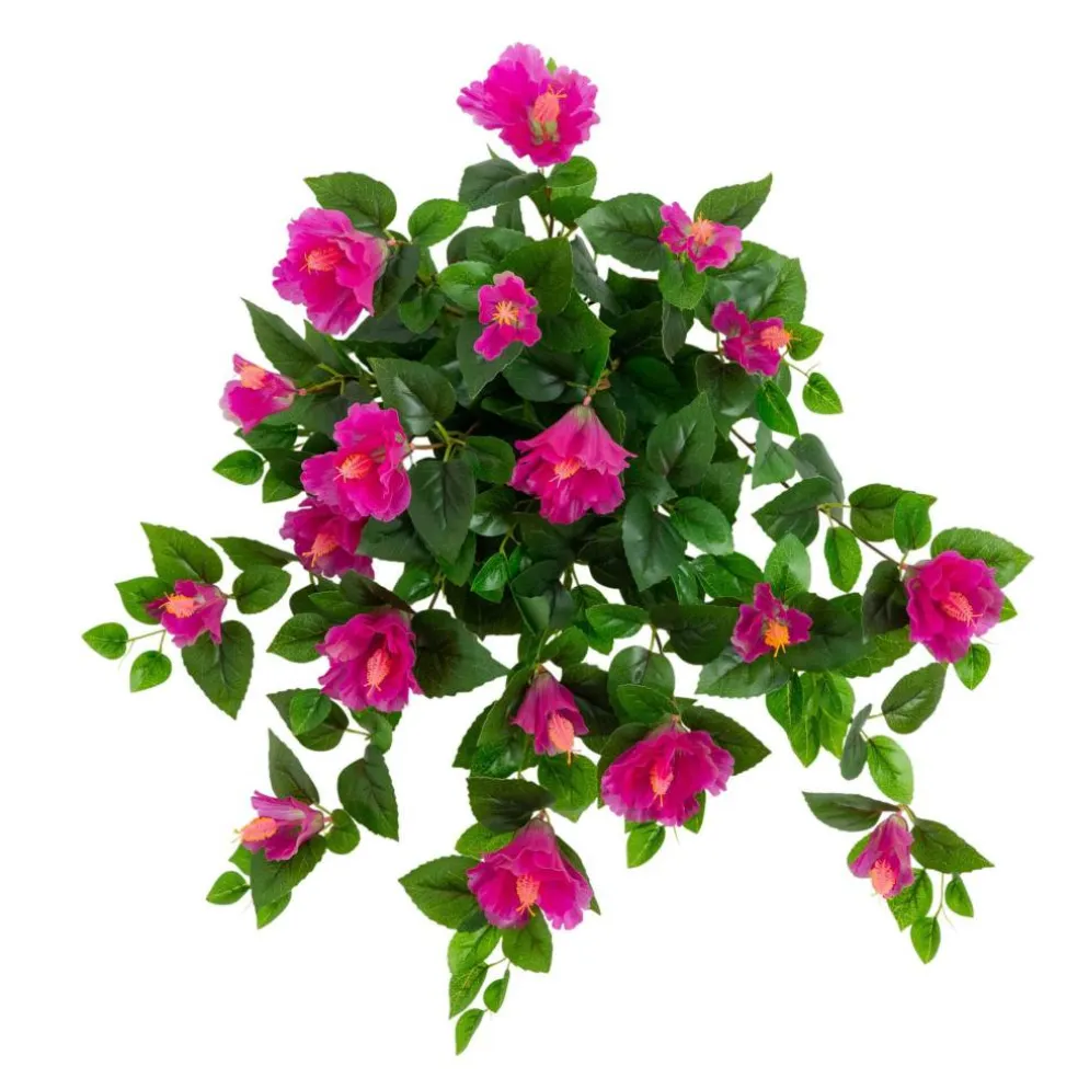 24" UV Resistant Artificial Hibiscus Hanging Plants, 2ct.