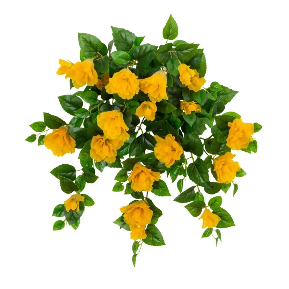 24" UV Resistant Artificial Hibiscus Hanging Plants, 2ct.