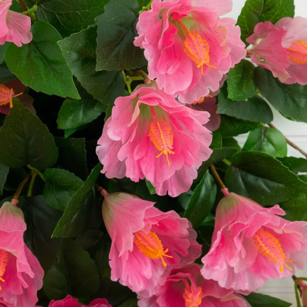 24" UV Resistant Artificial Hibiscus Hanging Plants, 2ct.