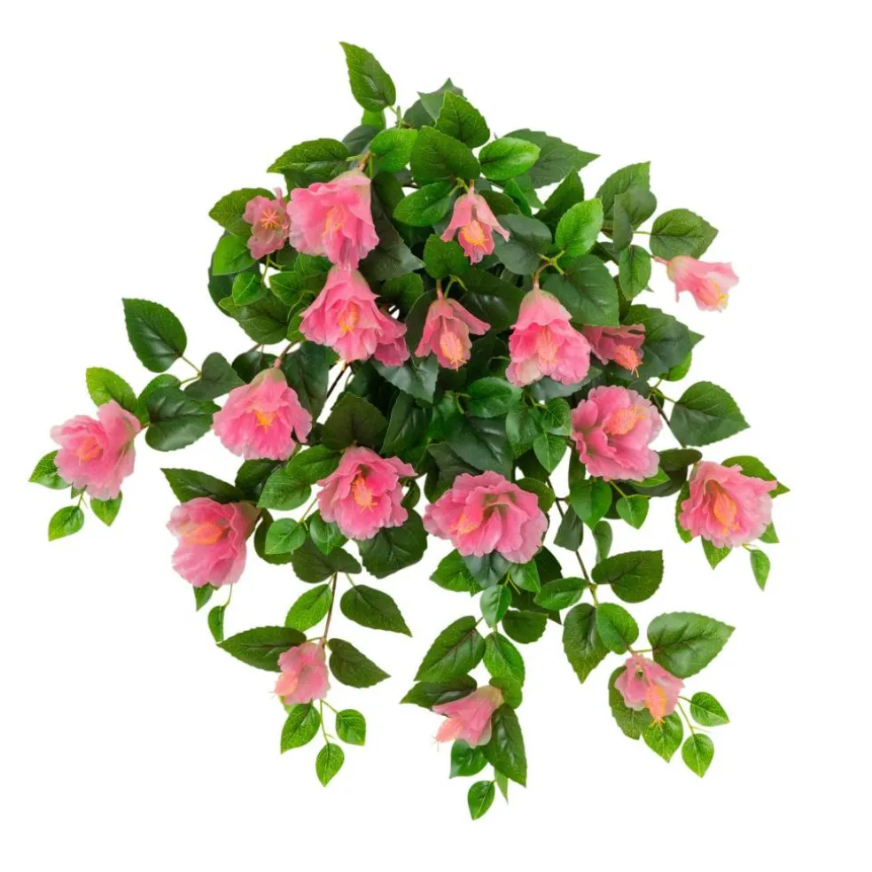 24" UV Resistant Artificial Hibiscus Hanging Plants, 2ct.