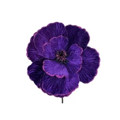 Velvet Fantasy Flower Pick – 9” Faux Floral in Black or Purple for Halloween & Gothic Decor