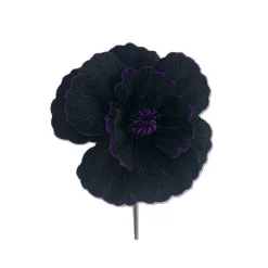 Velvet Fantasy Flower Pick – 9” Faux Floral in Black or Purple for Halloween & Gothic Decor
