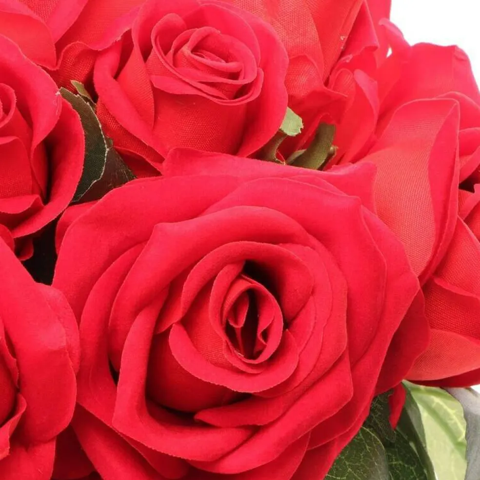 10" Velvet Rose Bouquet Bundle - Elegant Artificial Floral Arrangement Decor