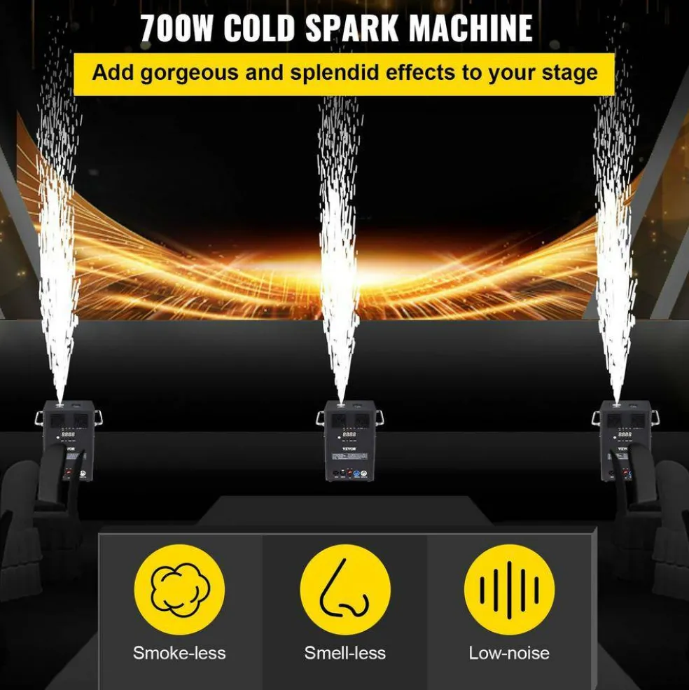 Vevor - Black - Cold Spark Machine for Stage and Events