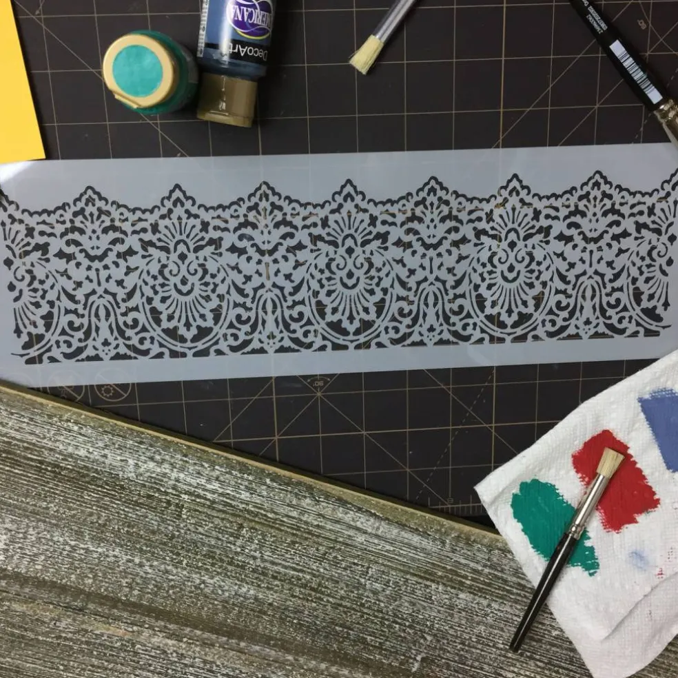 Victorian Lace Cake Stencil Border | C741 by Designer Stencils | Cake Decorating Tools |