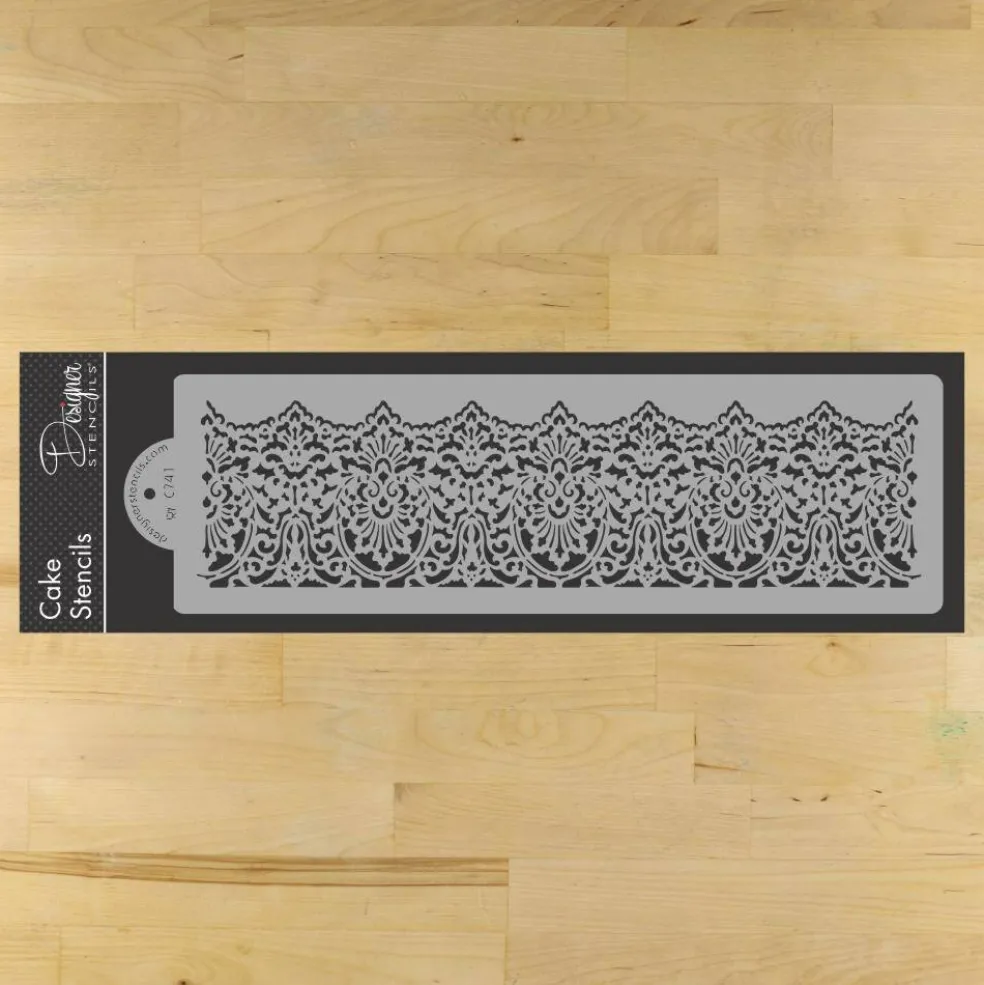 Victorian Lace Cake Stencil Border | C741 by Designer Stencils | Cake Decorating Tools |