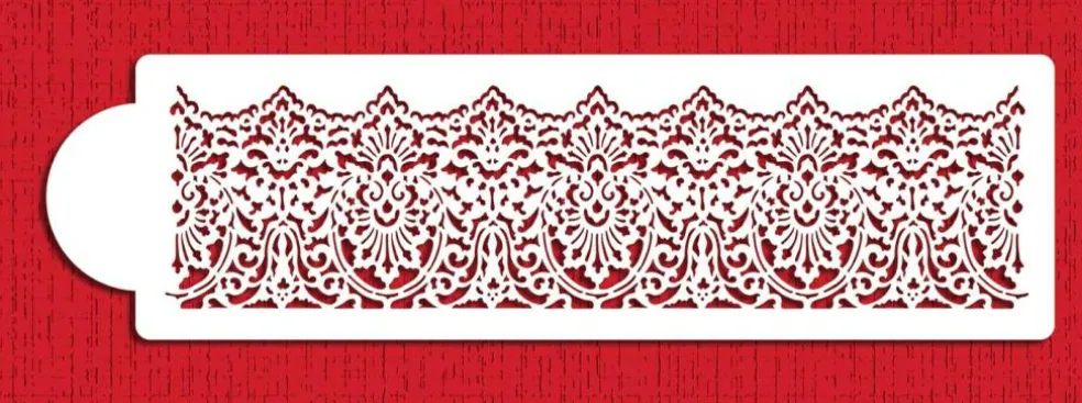 Victorian Lace Cake Stencil Border | C741 by Designer Stencils | Cake Decorating Tools |