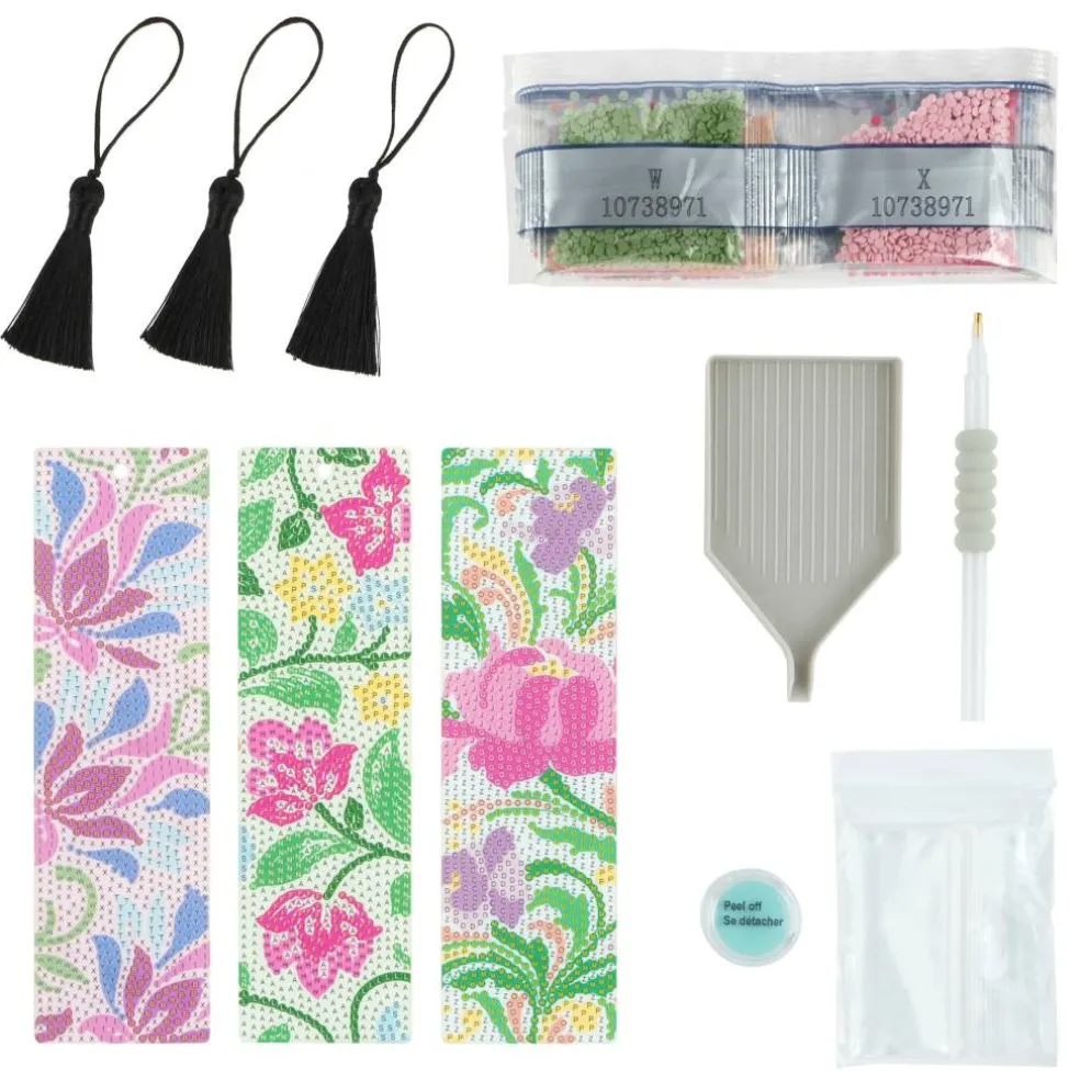 Vintage Floral Diamond Art Bookmark Kit by Make Market®
