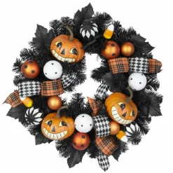 26" Vintage Jack-o'-Lantern & Candy Corn Wreath by Ashland®
