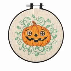 6" Vintage Jack-o'-Lantern Halloween Counted Cross Stitch Kit by Loops & Threads®