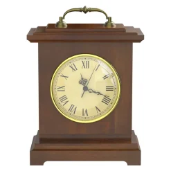 Vintage Mantel Clock with Hidden Safe, Silent Non-Ticking Wooden Desk Clock