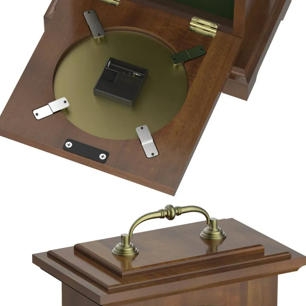 Vintage Mantel Clock with Hidden Safe, Silent Non-Ticking Wooden Desk Clock