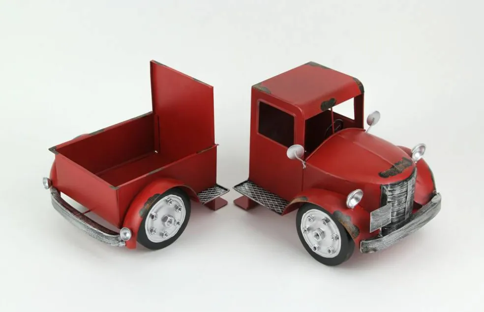 Vintage Pickup Truck Weathered Finish Metal Bookends