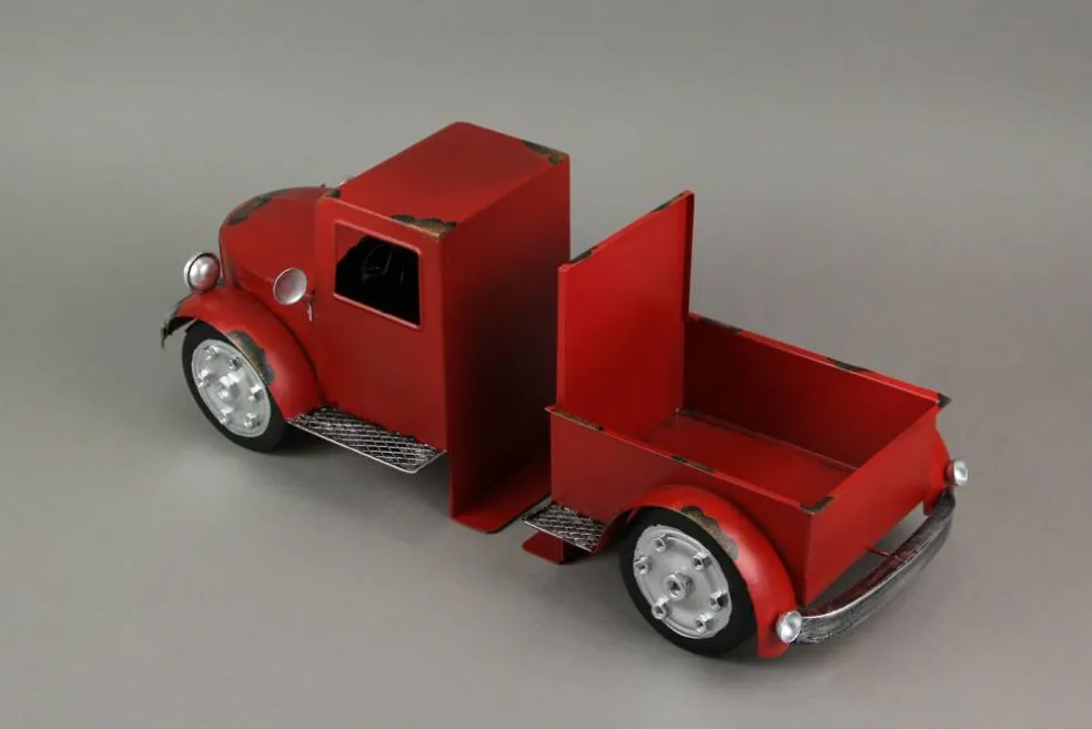 Vintage Pickup Truck Weathered Finish Metal Bookends