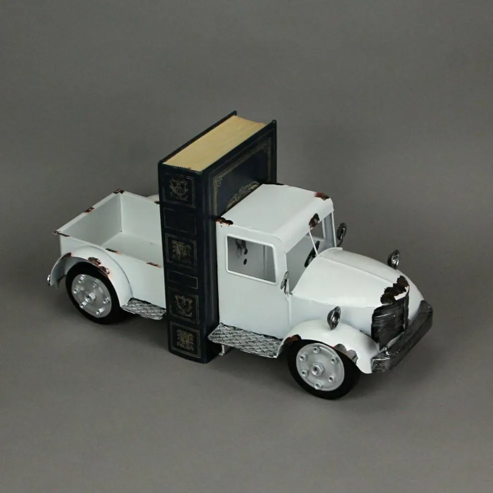 Vintage Pickup Truck Weathered Finish Metal Bookends