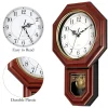 Vintage Regulator Pendulum Wall Clock, 17.7in Silent Quartz Decorative Clock