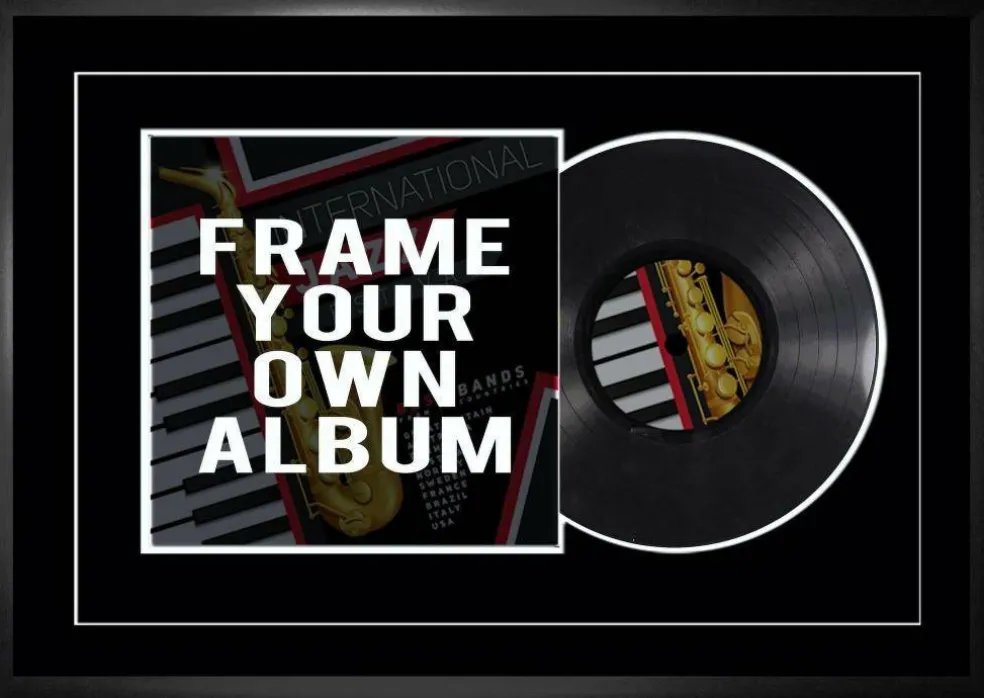 Vinyl Album Frame with Black Background