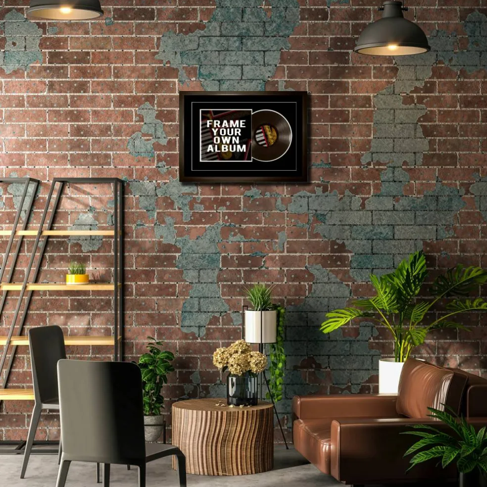 Vinyl Album Frame with Black Background