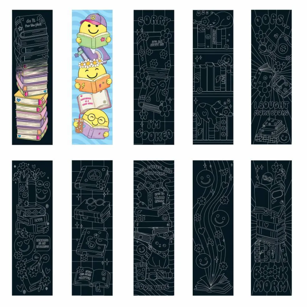 Vivid by Brea Reese® Book Stack Scratch Art Bookmark Kit