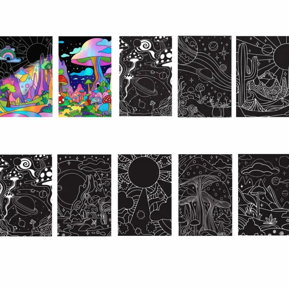 Vivid by Brea Reese® Funkyscape Mini Scratch Art Paper Pad