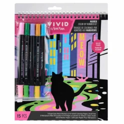 Vivid by Brea ReeseĀ® Velvet Color-by-Number Marker Kit