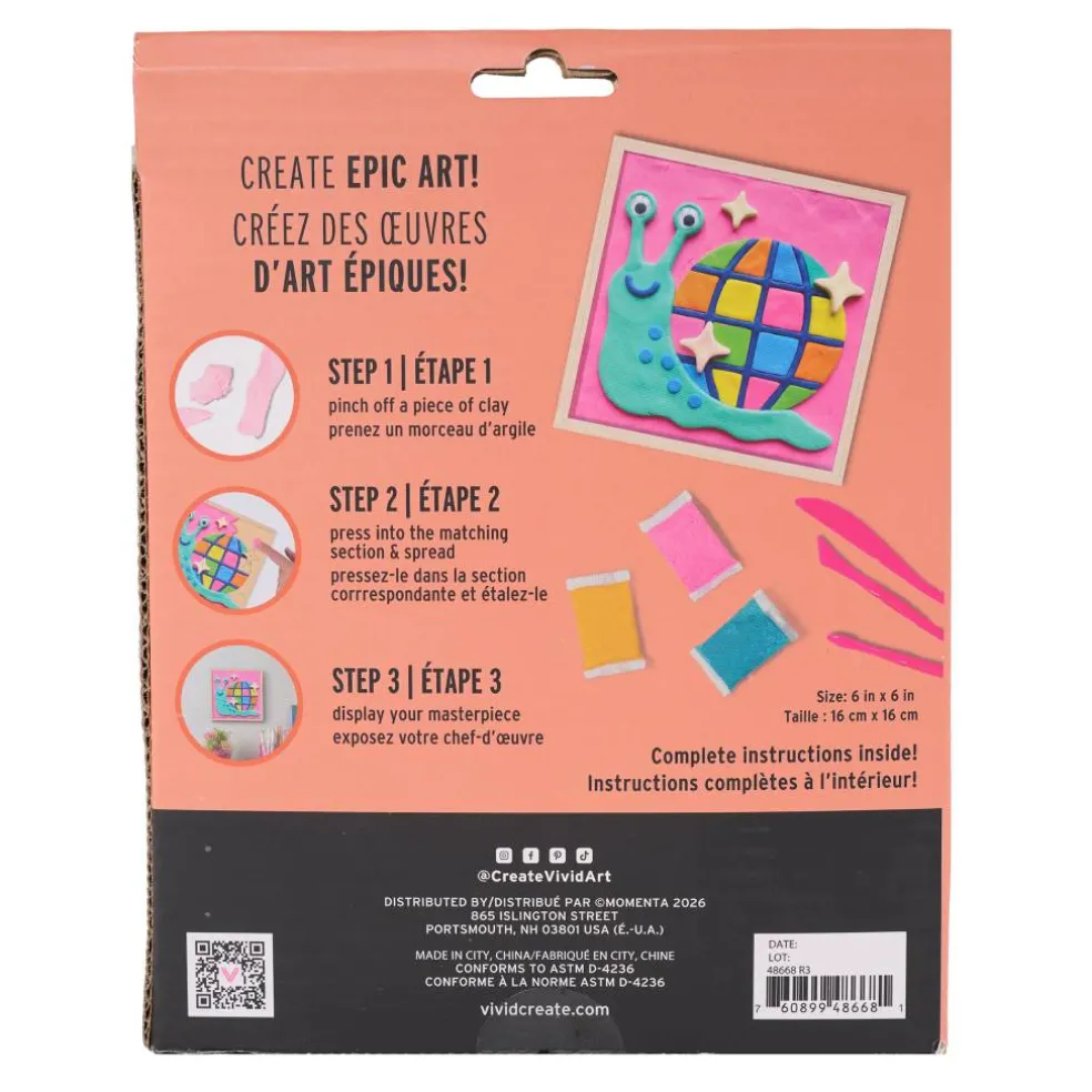 Vivid by Brea Reese® 6" x 6" Snail Clay Painting Kit