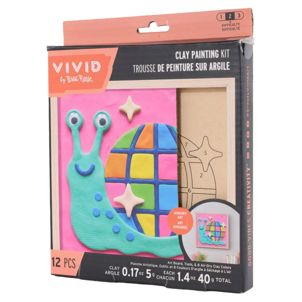 Vivid by Brea Reese® 6" x 6" Snail Clay Painting Kit