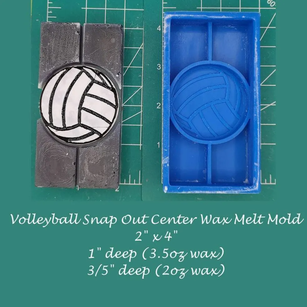 Volleyball Snap Out Center Wax Melt Snap Bar Silicone Mold