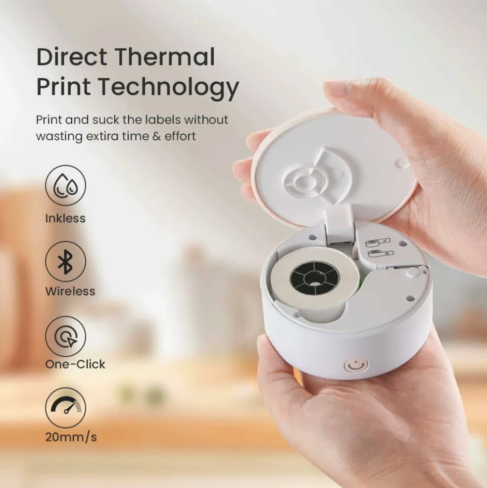 Vretti® HP3 Label Machine Maker with Tape | Portable Thermal Mini Label Printer