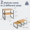VUSIGN Cabinet Organizer Shelf, 4 Sets Kitchen Counter Shelves, Stackable Expandable Spice Rack,Cloud White and Natural Beige