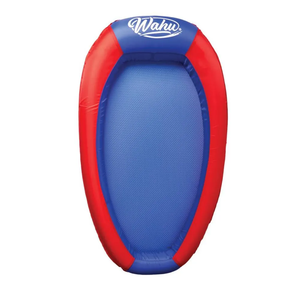 Wahu Hydro Lounger Versatile Pool Lounge Float for Sunbathing, Inflatable Beach and Pool Float Lounger with Inflate/Deflate Valve, Red/Blue