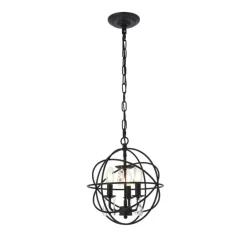 Wallace 3 light Matte Black Pendant