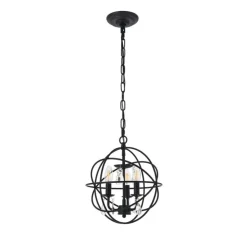 Wallace 3 light Matte Black Pendant