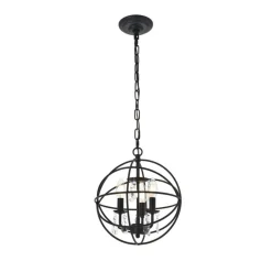 Wallace 3 light Matte Black Pendant