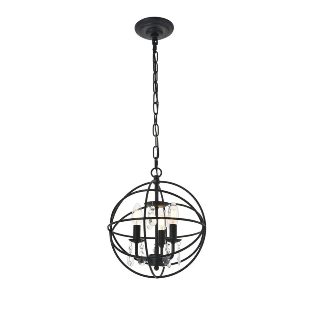 Wallace 3 light Matte Black Pendant