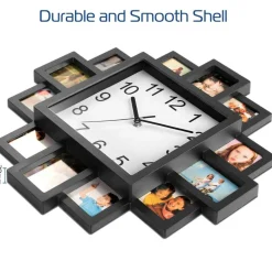 Wall Clock with 12-Picture Photo Collage Display