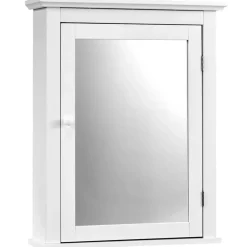 Wall Mount Bathroom Cabinet with Mirror Single Door Adjustable Shelf and Retro Handle