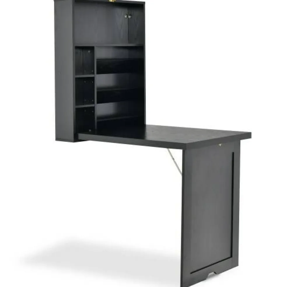 Wall Mounted Fold-Out Convertible Floating Desk Space Saver