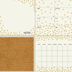 WallPops Gold Confetti Dry Erase Calendar & Corkboard Set