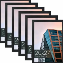 WallsThatSpeak Vertically or Horizontally Hanging Black Picture Frame, 6ct.