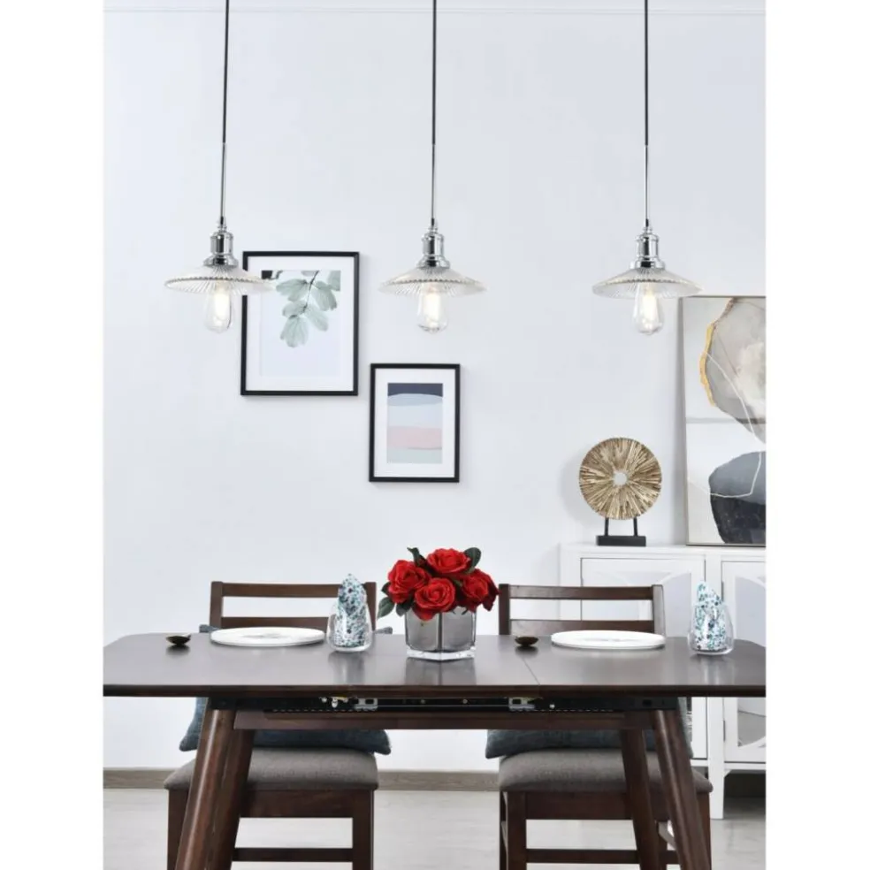 Waltz 3 light chrome Pendant