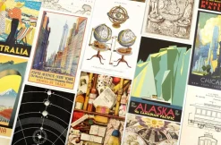 Wanderer's Voyage Postcard Set: Pack of 30 Retro Style Travel and Transportation Postcards