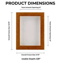 Warm Honey Brown Wood Shadow Box Frame with Acrylic Front - White Suede Backing, 30 Sizes
