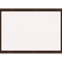 Warm Walnut Narrow Wood Framed Corkboard, White Cork