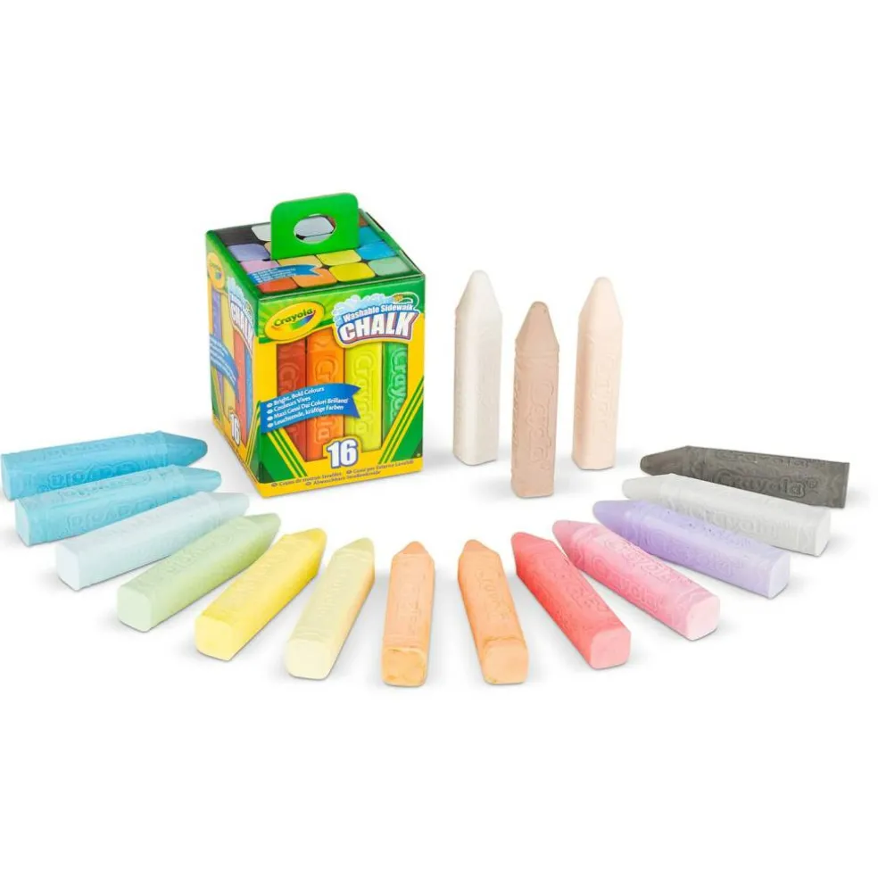 Washable Sidewalk Chalk, Pack of 16