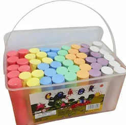 Washable Sidewalk Chalk Set- 52 Pieces 7 Colors Jumbo Chalk For Kid and Adult, Paint on Classroom Chalkboard or Outdoor Playground, Good Gift for Party