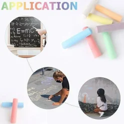 Washable Sidewalk Chalk Set- 52 Pieces 7 Colors Jumbo Chalk For Kid and Adult, Paint on Classroom Chalkboard or Outdoor Playground, Good Gift for Party